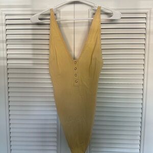 Free People Yellow Bodysuit